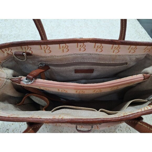 Dooney & Bourke Signature DB Double Handle Tote w/ Shoulder Strap-Pre-owned Good - Picture 7 of 10